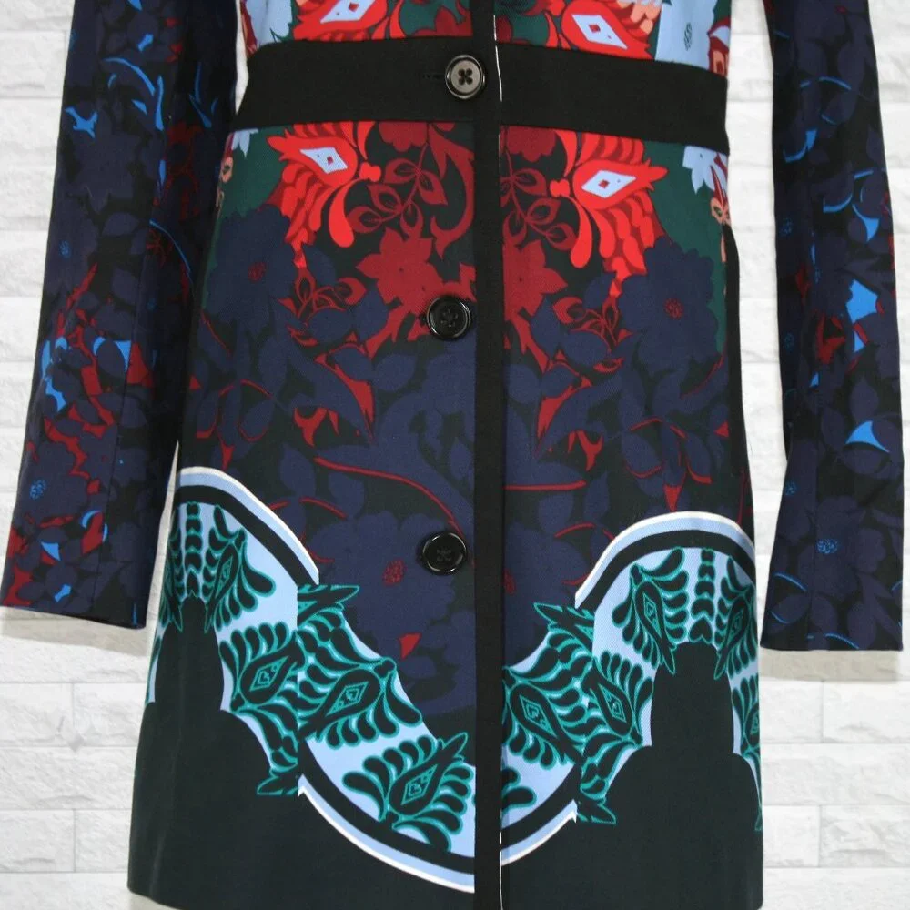 ANTHROPOLOGIE ELEVENSES Florilege Coat Long Jacket Floral Tailored Size 2 - Picture 4 of 16